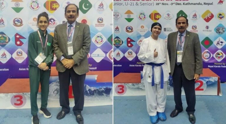 Pakistan’s Arzoo and Laiba win gold medals at South Asian Karate Championship